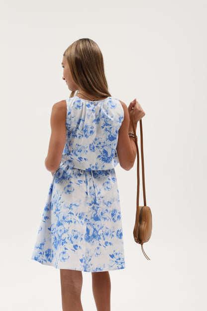 Poplin Peek-A-Boo Tie Back Dress