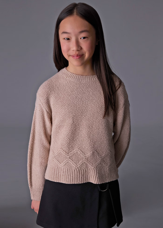 Metallic Knit Sweater - Sesame