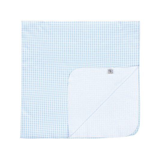 Mini Checks Blue Swaddle Blanket