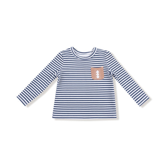 Stripes W/ Football L/S Shirt
