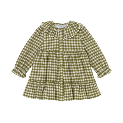 Gingham Collar Dress - Green