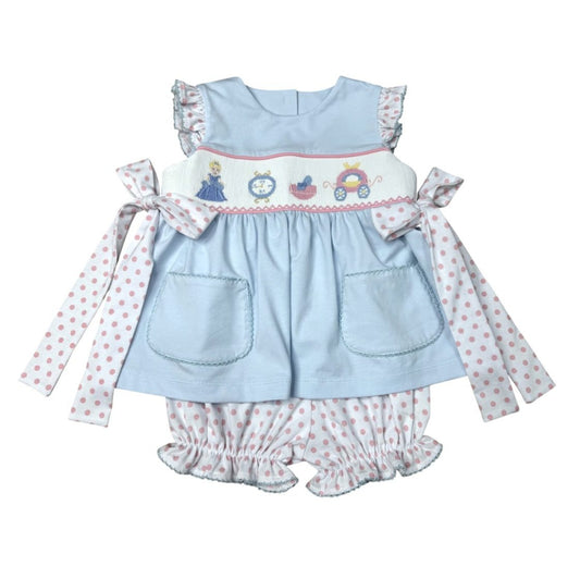 Fairy Tale Smocked Tie Bloomer Set