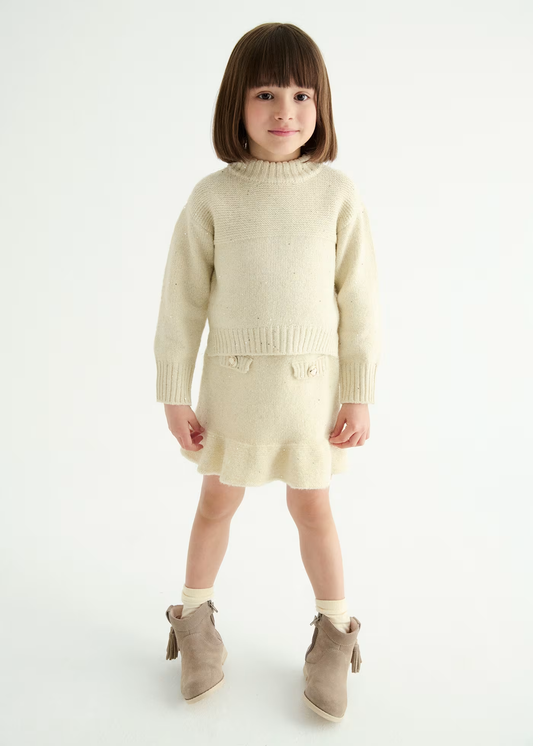 Knit Skirt Set - Oat