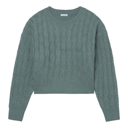 Braided Knit Sweater - Eucalyptus