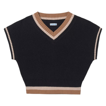 Knit Sweater Vest - Black