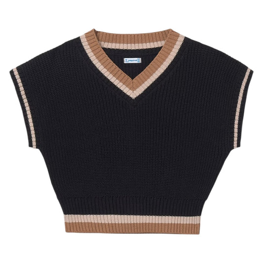 Knit Sweater Vest - Black