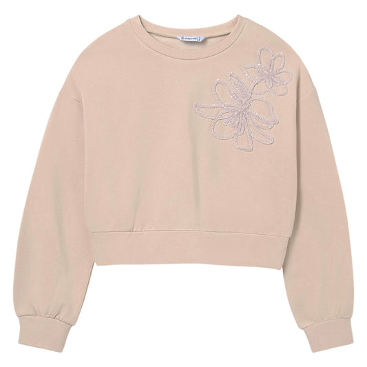 Flower Sweatshirt - Tan