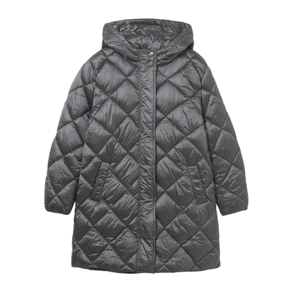 Long Puffer Coat - Grey