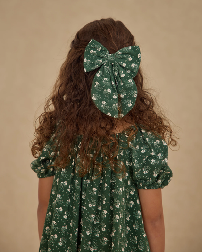 Oversized Bow - Green Ditsy