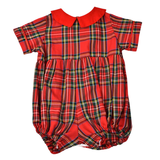 Red Plaid Boy Romper