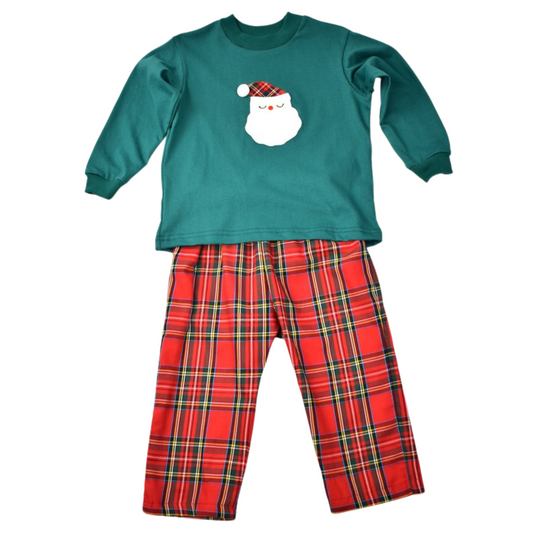 Plaid Santa L/S Pant Set