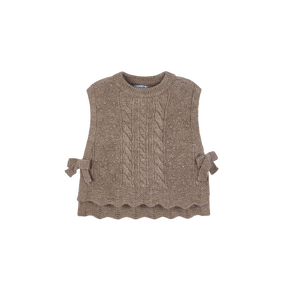 Knit Side Bows Vest - Taupe