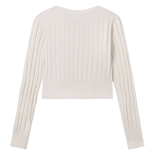 Rib Knit Sweater - Ecru
