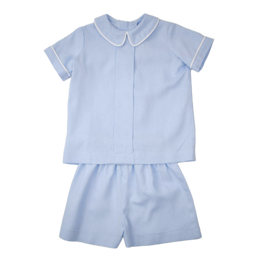 Boys Short Set - Blue Linen