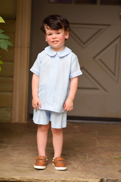 Blue Stripe Boys Set