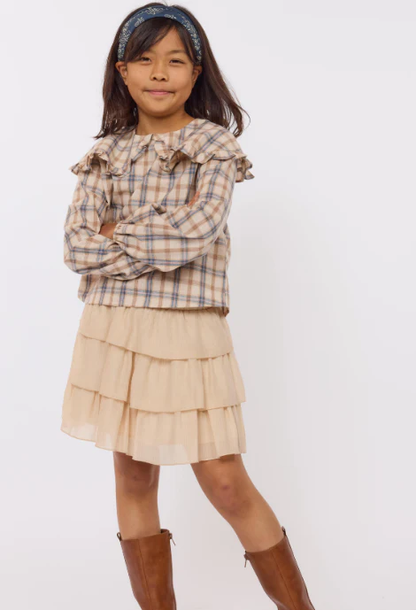 Hot Cocoa Plaid - Collar Top