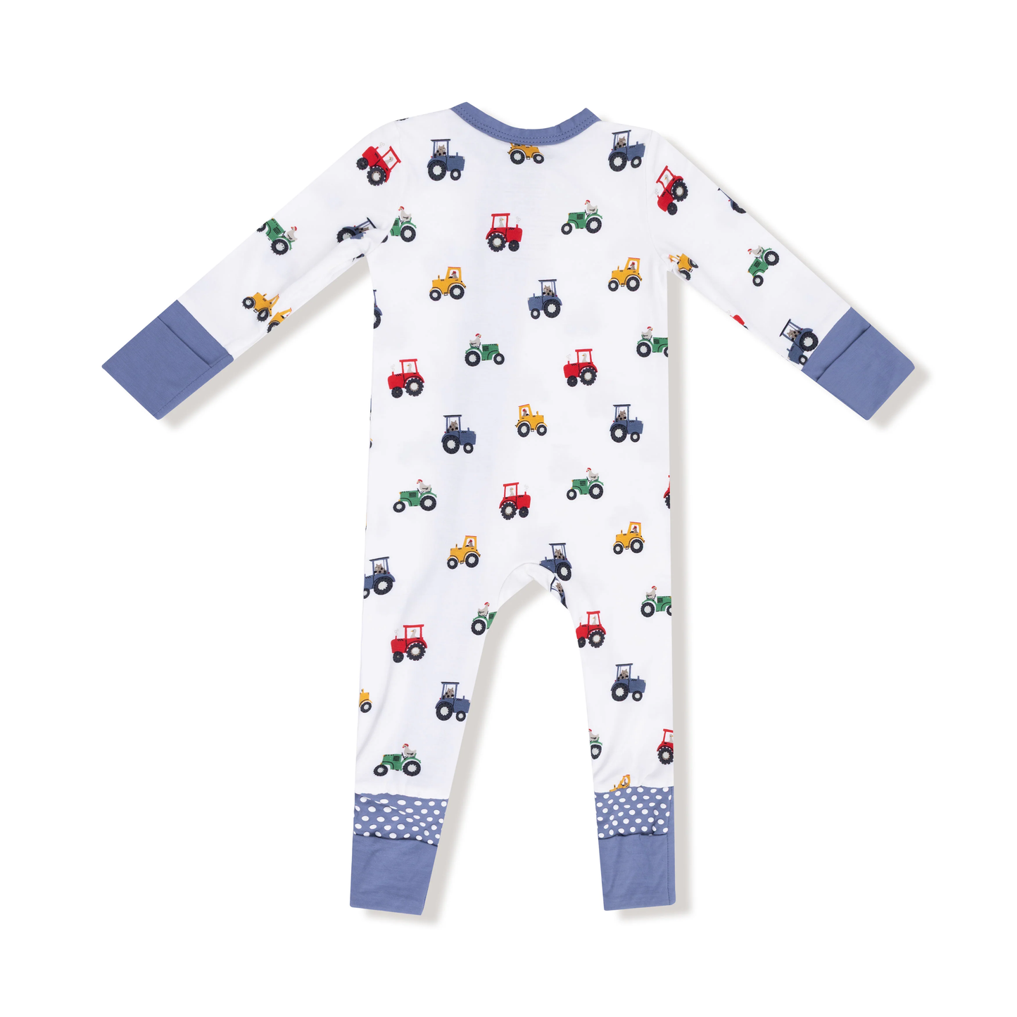 Mini Tractors 2 Way Zip Romper