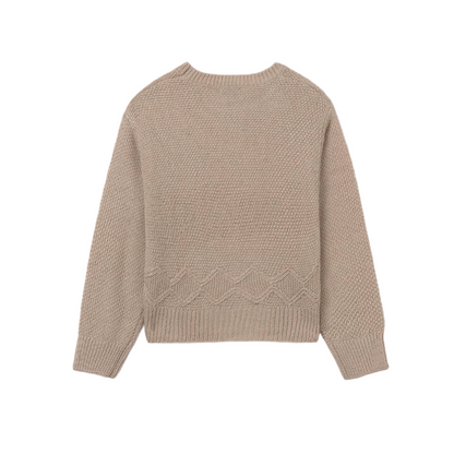 Metallic Knit Sweater - Sesame