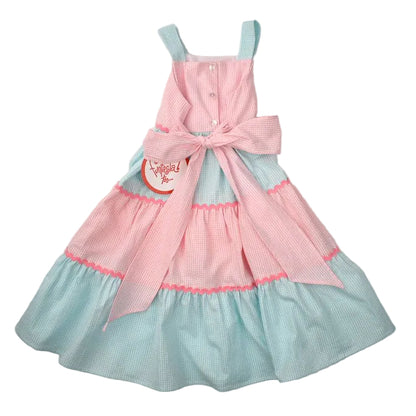 Tiered Dress - Pink & Green