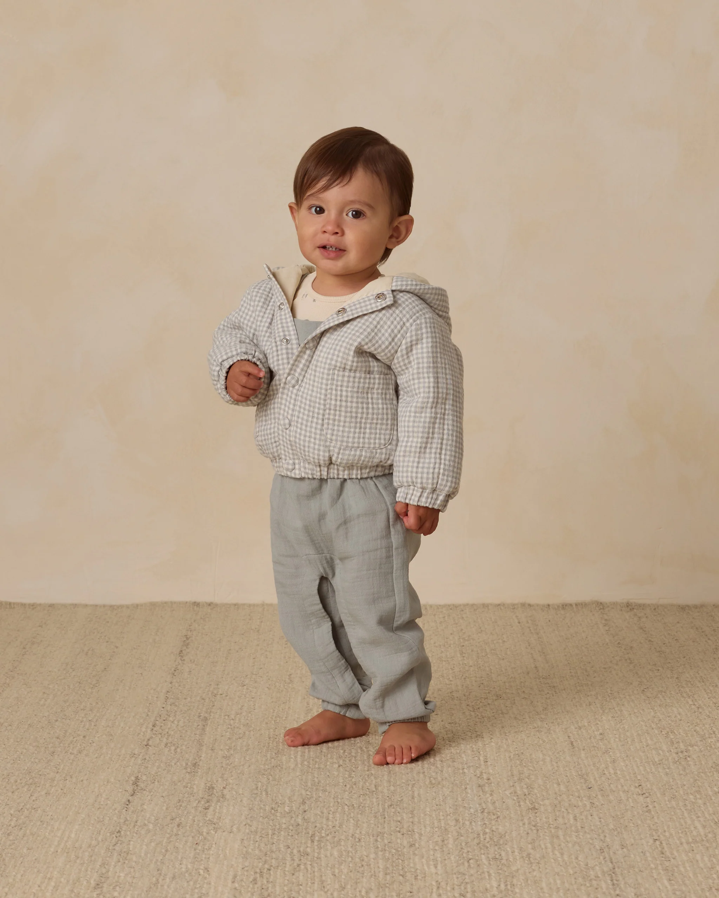 Hooded Jacket - Blue Gingham