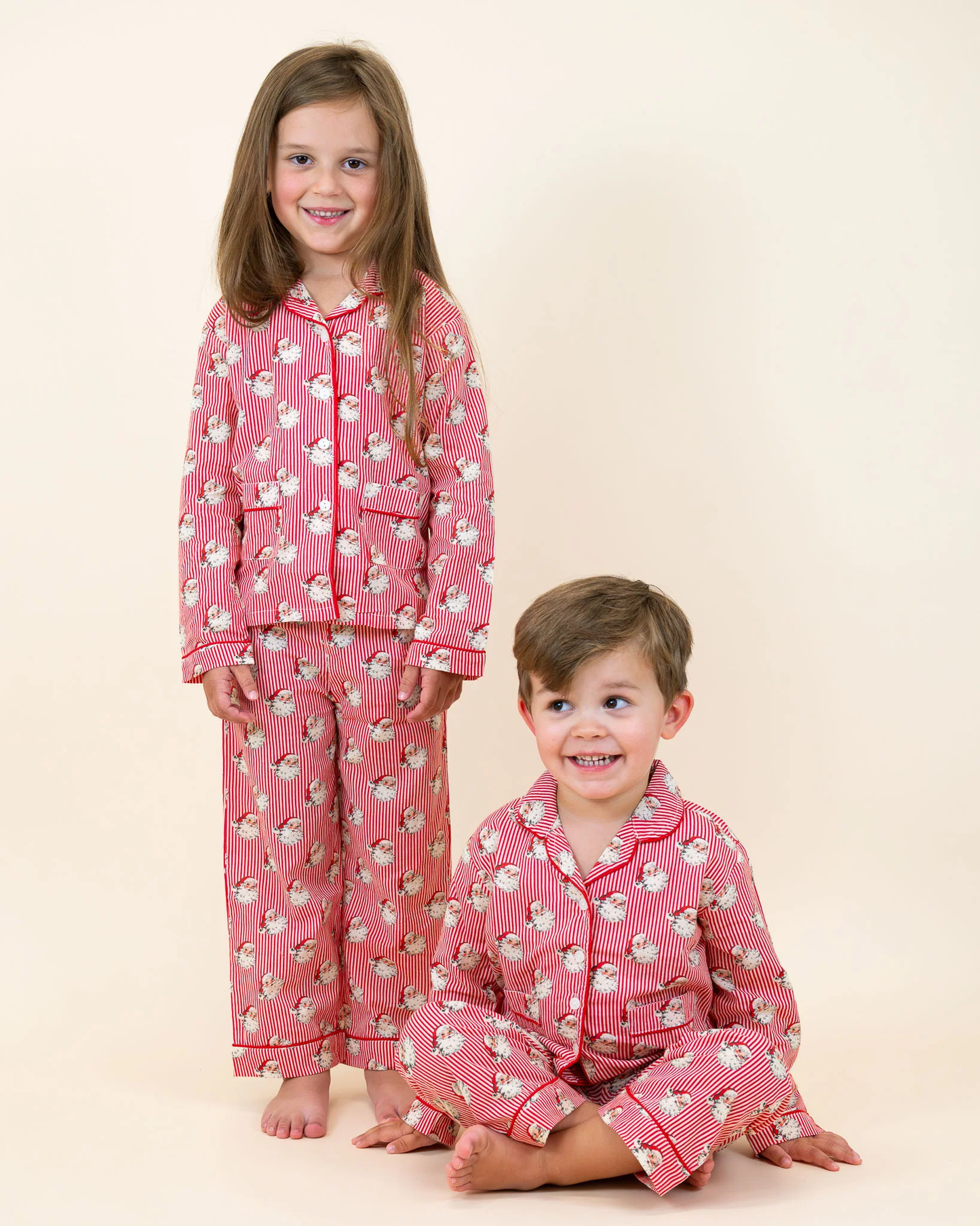 Red Stripe Vintage Santa PJs