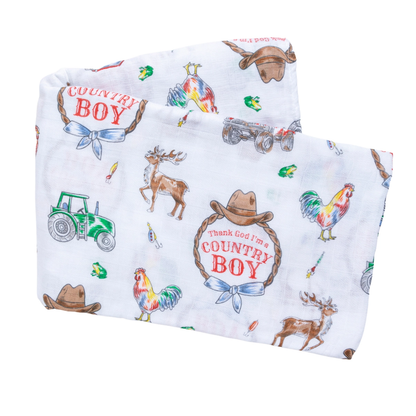 Country Boy Swaddle Blanket