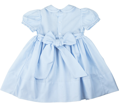 Collared Smocked Dress - Blue