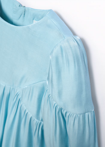 Satin Shine Dress - Aqua