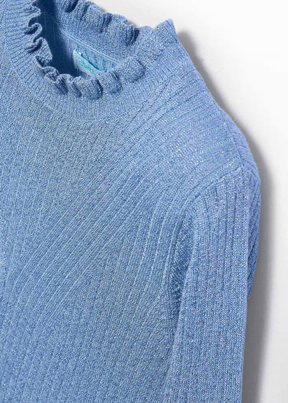 Ribbed Turtleneck - Sky Blue