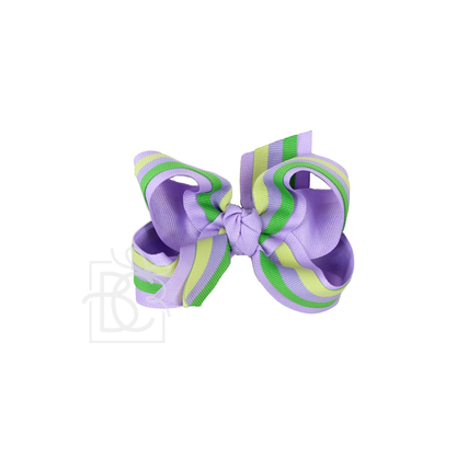 Layered Pastel Mardi Gras Stripe Bow