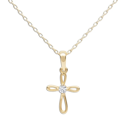 Cross Infinity Necklace - Gold