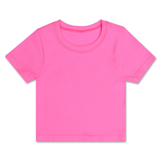 Bright Pink Ribbed S/S Shirt