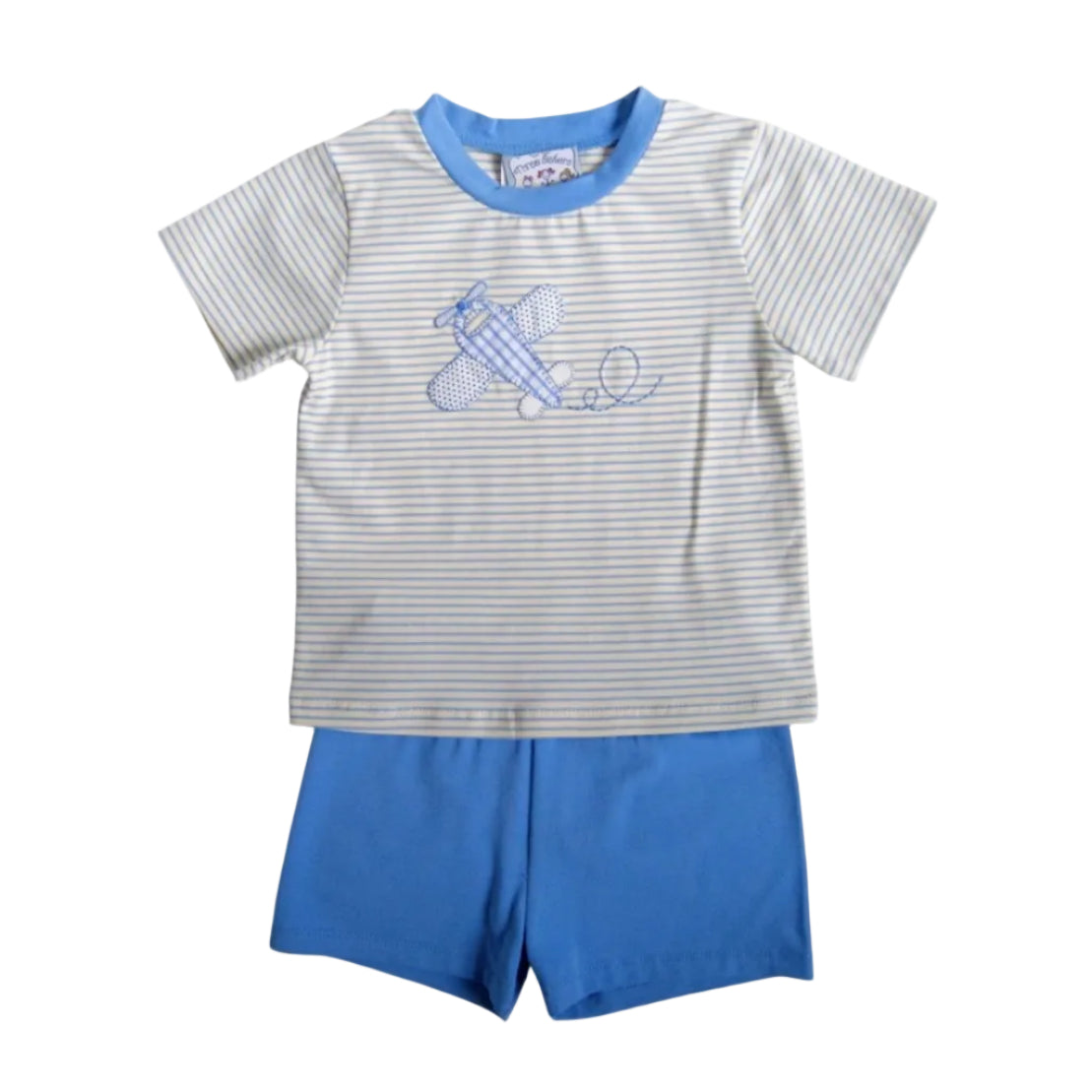 Airplane Applique Short Set