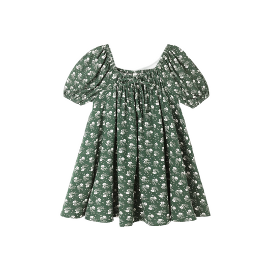 Sabrina Mini Dress - Green Ditsy