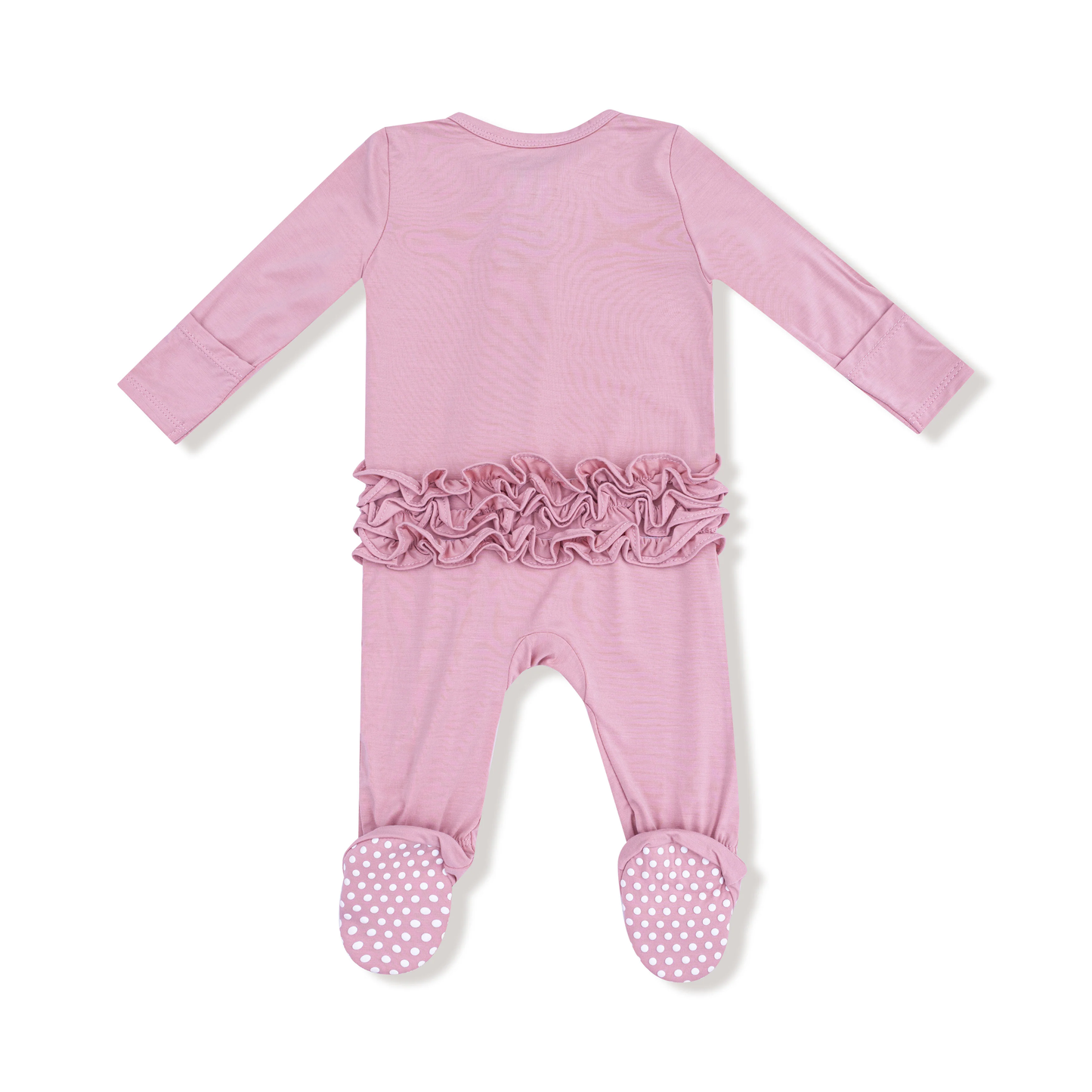 Cameo Ruffle Back Zip Footie
