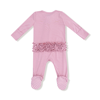 Cameo Ruffle Back Zip Footie