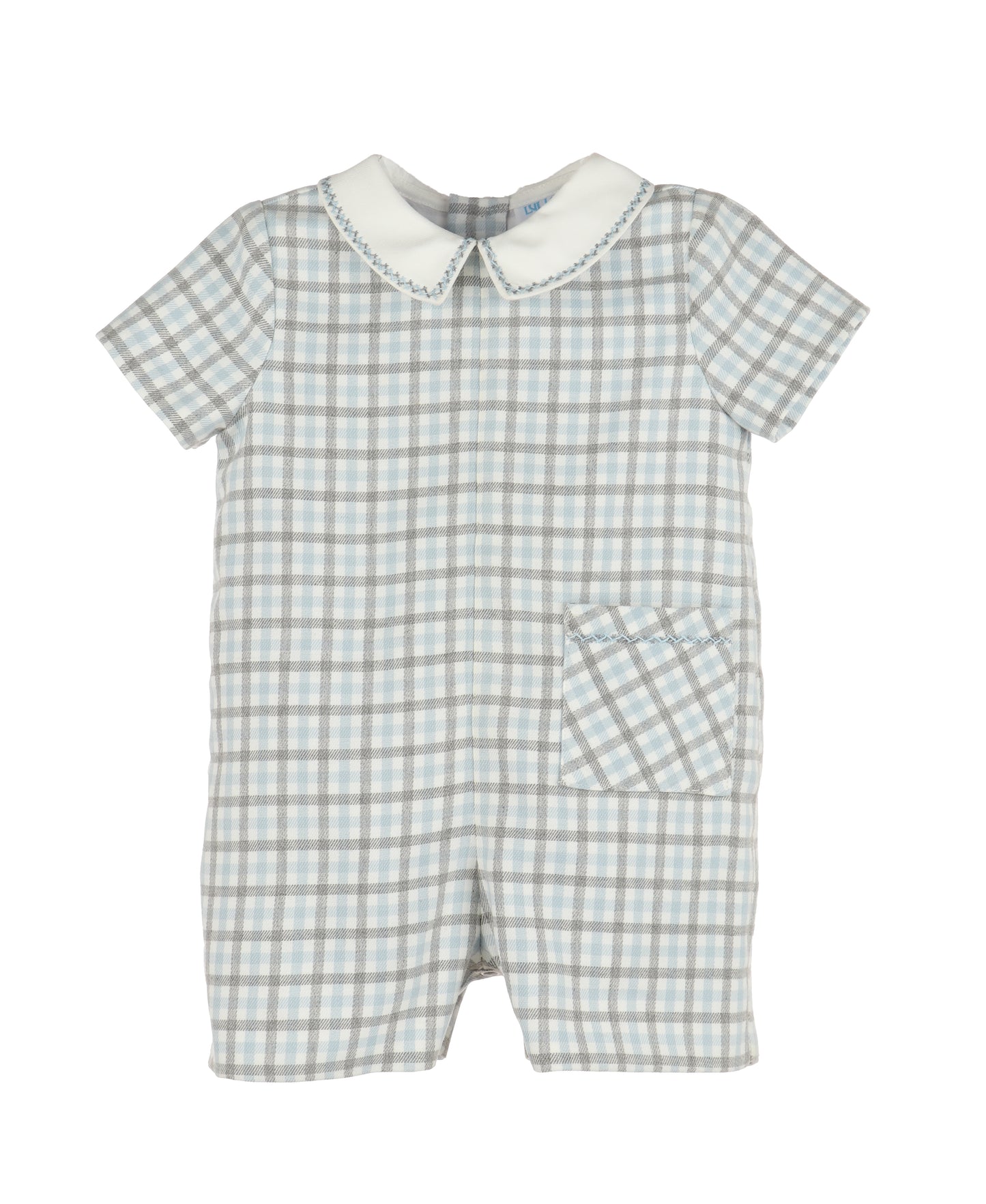 Gingham Check Romper - Blue