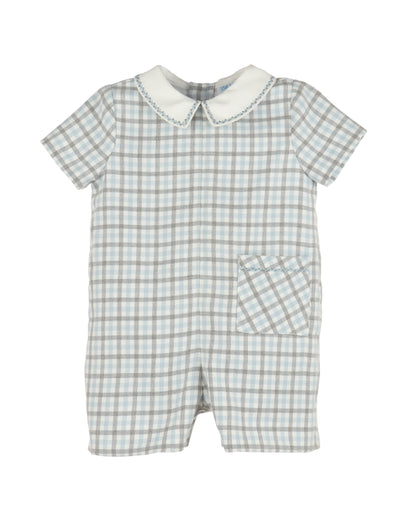 Gingham Check Romper - Blue