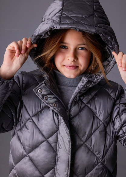 Long Puffer Coat - Grey