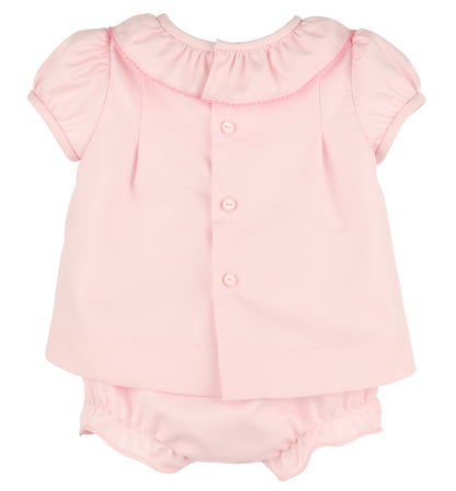 Pintucks Lace Bishop - Pink