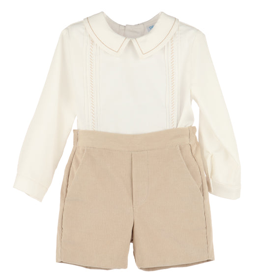 Cozy Cord Boy Set - Beige