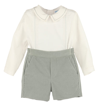 Cozy Cord Boy Set - Green