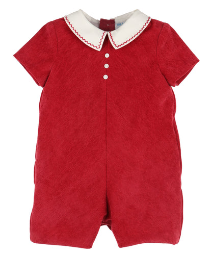 Cord Stitches Collar Romper