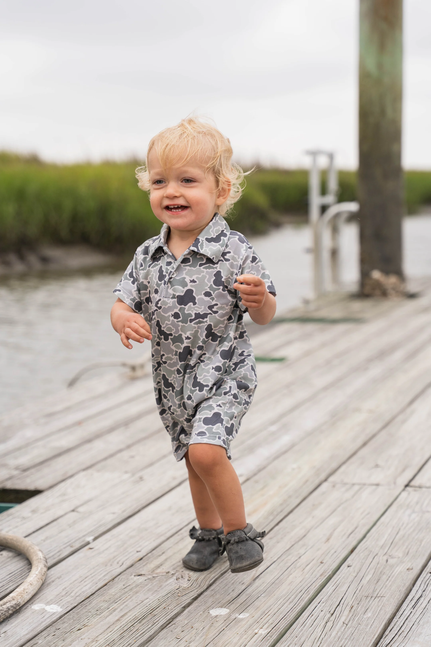 SBC Polo S/S Romper - Green Camo
