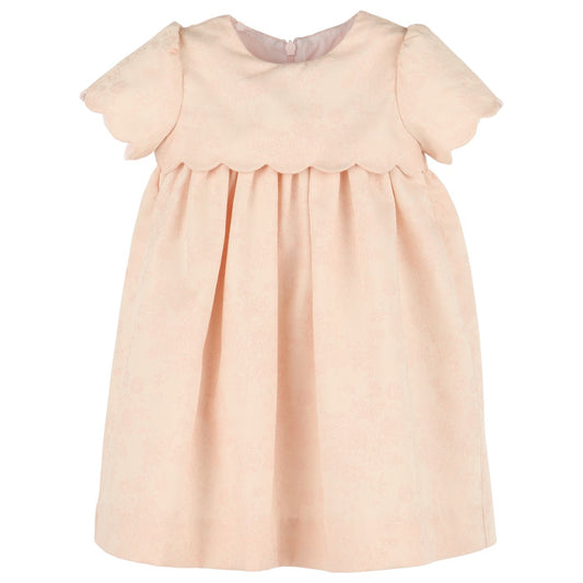 Scallops Jacquard Dress - Rose