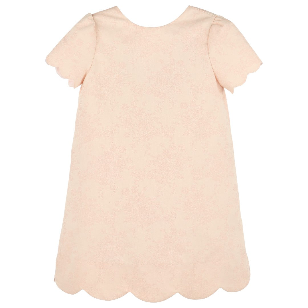 Scallops Jacquard V-Back Dress