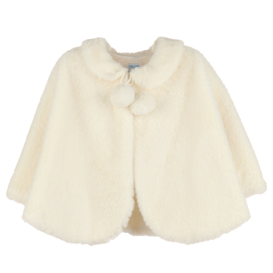 Cozy Fuzzy Cape - Ivory