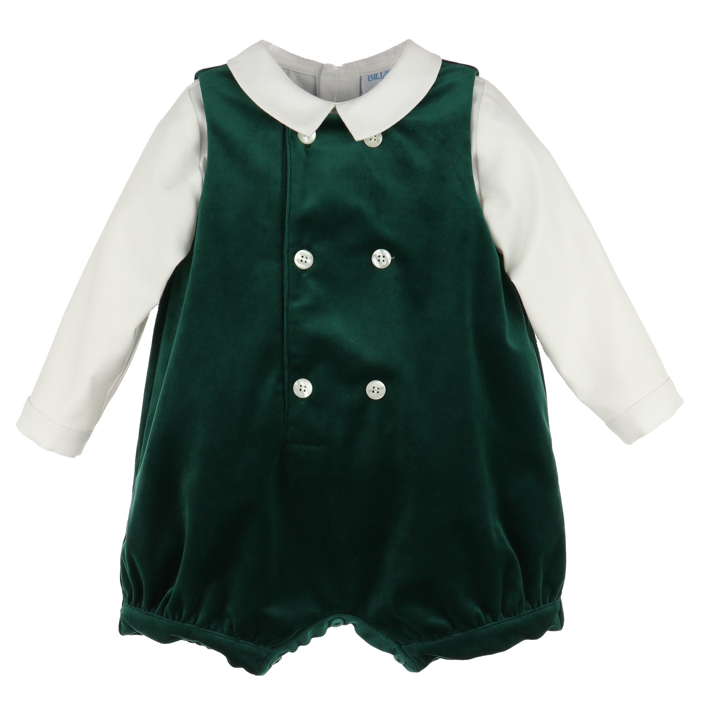 Deluxe Velvet Boy Romper - Green