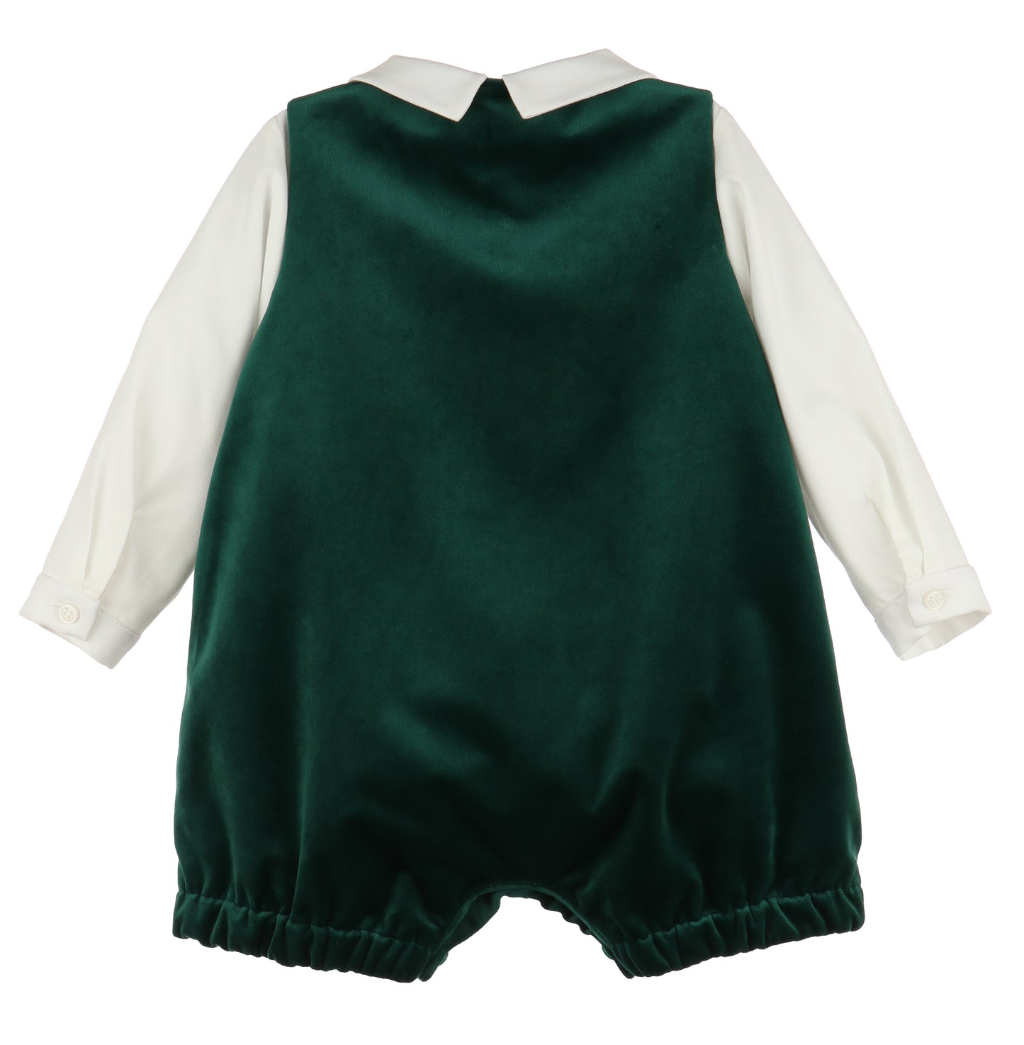 Deluxe Velvet Boy Romper - Green