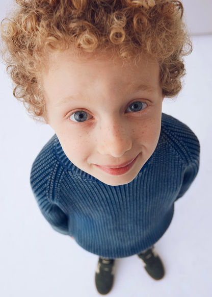 Rib Knit Sweater - Blue
